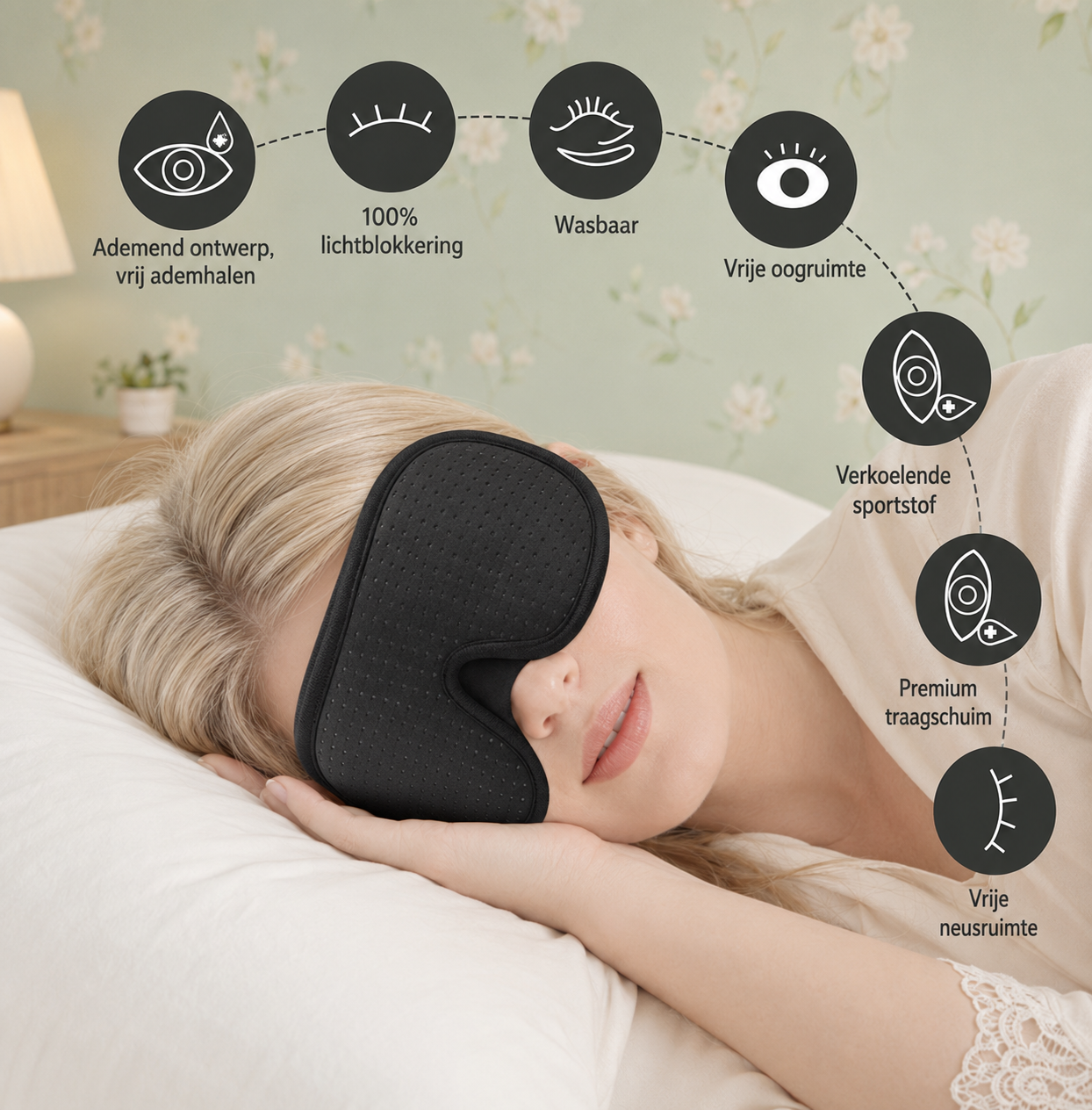 Silk Sleep Mask 3D - Premium slaapmasker met 100% lichtblokkering